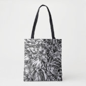 Chic Modern Black & White Succulent fotopatroon Tote Bag (Voorkant)