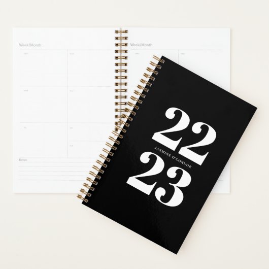 Chic Modern Black White Typography Planner (Display)