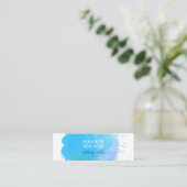 Chic Modern Blauw Waterverf Vlek Vierkant Mini Visitekaartje (Staand voorkant)