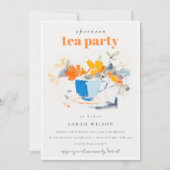 Chic Modern Bloemen Thee Cup Afternoon Tea Party Kaart (Voorkant)