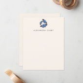 Chic Modern Blue Butterfly - gepersonaliseerd vlak Notitiekaartje (Voorkant / Achterkant in situ)