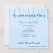 Chic Modern Blue Fence Housewarming Party Uitnodig Aankondiging (Voorkant)