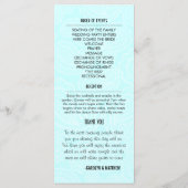 Chic Modern Blue Paisley huwelijksprogramma Programmakaart (Achterkant)