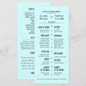 Chic Modern Blue Paisley huwelijksprogramma Programmakaart (Voorkant / Achterkant)