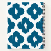 Chic Modern Blue & White Ikat Pattern Personalized Notitieboek (Achterkant)