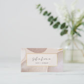 Chic Modern Blush Gold Glitter Visitekaartje (Staand voorkant)