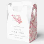 Chic Modern Blush Paisley Typography Vrijgezellenf Bedankdoosjes (Geopend)