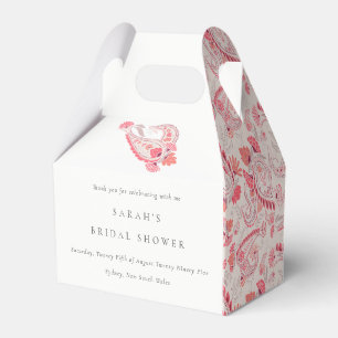 Chic Modern Blush Paisley Typography Vrijgezellenf Bedankdoosjes