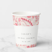 Chic Modern Blush Paisley Typography Vrijgezellenf Papieren Bekers (Achterkant)
