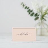 Chic Modern Blush Roze haarstylist script Visitekaartje (Staand voorkant)