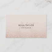 Chic Modern Blush Roze Monogram Feminine QR Code Visitekaartje (Voorkant)