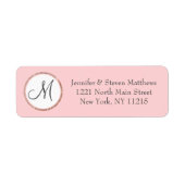 Chic Modern Blush roze roze goudmonogram Etiket (Voorkant)
