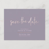 Chic + Modern Blush Signature Script, de datum ops Briefkaart (Voorkant)
