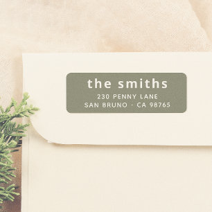 Chic Modern Bold Sans Serif familienaam Groen Etiket