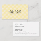 Chic & Modern Bord Yellow Plaid Visitekaartje (Voorkant / Achterkant)