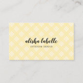 Chic & Modern Bord Yellow Plaid Visitekaartje (Voorkant)