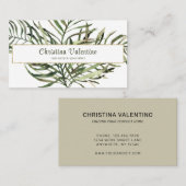 Chic Modern Botanical Greenery Visitekaartje (Voorkant / Achterkant)
