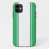 Chic Modern Breed Wit Zee Groene Racing Stripes Case-Mate iPhone Case (Achterkant)