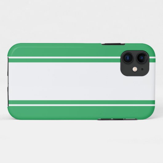 Chic Modern Breed Wit Zee Groene Racing Stripes Case-Mate iPhone Case (Achterkant (horizontaal))