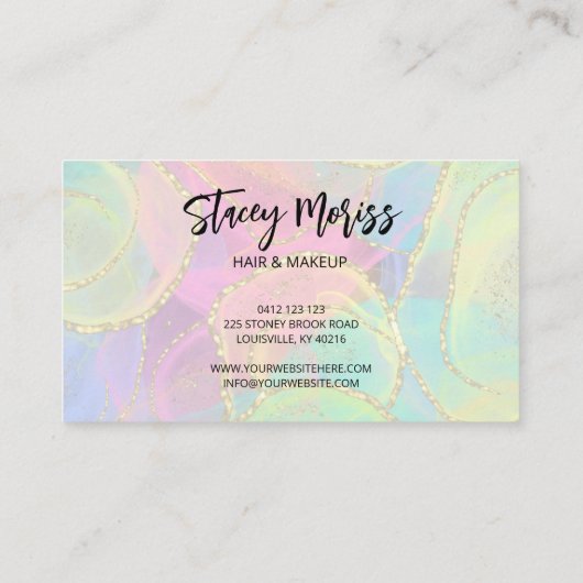 Chic Modern Bright Trendy Gold Colorful Visitekaartje (Achterkant)