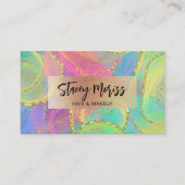 Chic Modern Bright Trendy Gold Colorful Visitekaartje (Voorkant)