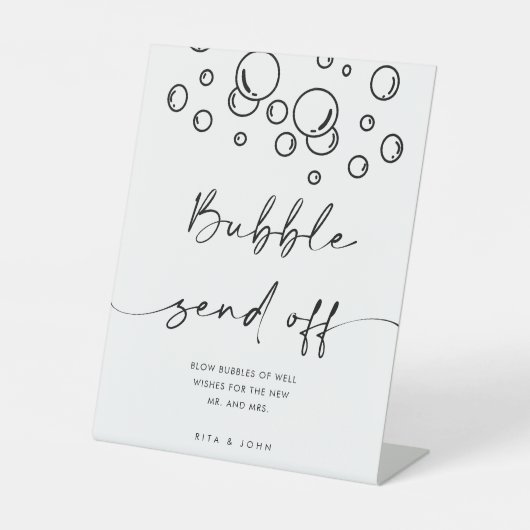 Chic Modern Bursting met liefde Bubble Sign Reclamebord Met Voetstuk (Voorkant)