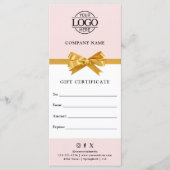 Chic Modern Business Gift Certificate with Logo (Voorkant)
