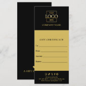 Chic Modern Business Gift Certificate with Logo (Voorkant / Achterkant)