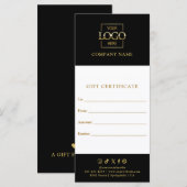 Chic Modern Business Gift Certificate with Logo (Voorkant / Achterkant)