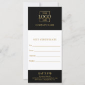 Chic Modern Business Gift Certificate with Logo (Voorkant)