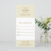 Chic Modern Business Gift Certificate with Logo (Staand voorkant)