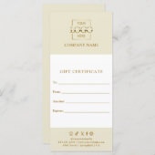 Chic Modern Business Gift Certificate with Logo (Voorkant / Achterkant)
