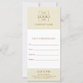 Chic Modern Business Gift Certificate with Logo (Voorkant)