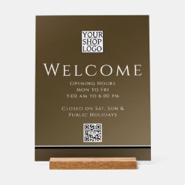 Chic Modern Business Logo Brown Acryl Bord