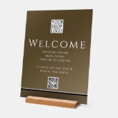 Chic Modern Business Logo Brown Acryl Bord (Hoek)