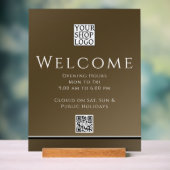 Chic Modern Business Logo Brown Acryl Bord (Neutraal)