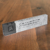 Chic Modern Business Logo Marmer Naambordje (Zijkant)