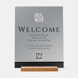 Chic Modern Business Logo Zwart Grijs Acryl Bord