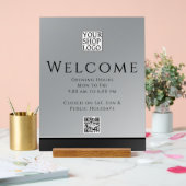 Chic Modern Business Logo Zwart Grijs Acryl Bord (Huwelijk)