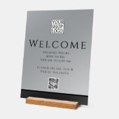 Chic Modern Business Logo Zwart Grijs Acryl Bord (Hoek)