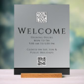 Chic Modern Business Logo Zwart Grijs Acryl Bord (Neutraal)