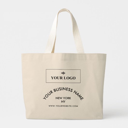 Chic Modern Business Name Website - Promotie Grote Tote Bag (Achterkant)