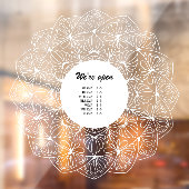 Chic Modern Business Openingstijden Mandala Raamsticker (Vel 2)