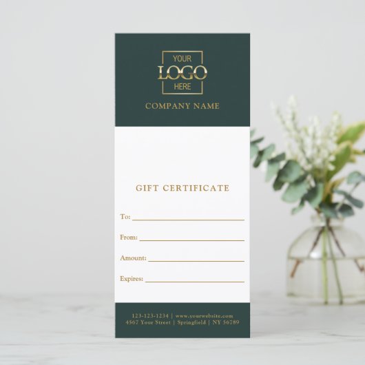 Chic Modern Business Personalized Gift Certificate (Staand voorkant)