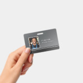 Chic Modern Business Zilver Zwart Badge (Handheld)