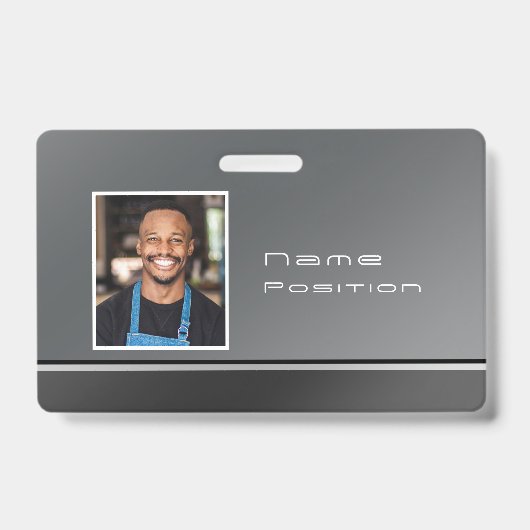 Chic Modern Business Zilver Zwart Badge (Voorkant)