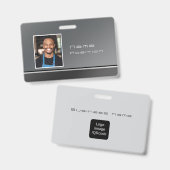 Chic Modern Business Zilver Zwart Badge (Voor- en achterkant)