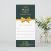 Chic modern cadeaubon voor bedrijven met logo (Staand voorkant)