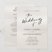Chic Modern Calligraphy Earth Tones Wedding Kaart (Voorkant / Achterkant)