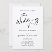 Chic Modern Calligraphy Kraft Paper Wedding Kaart (Voorkant)